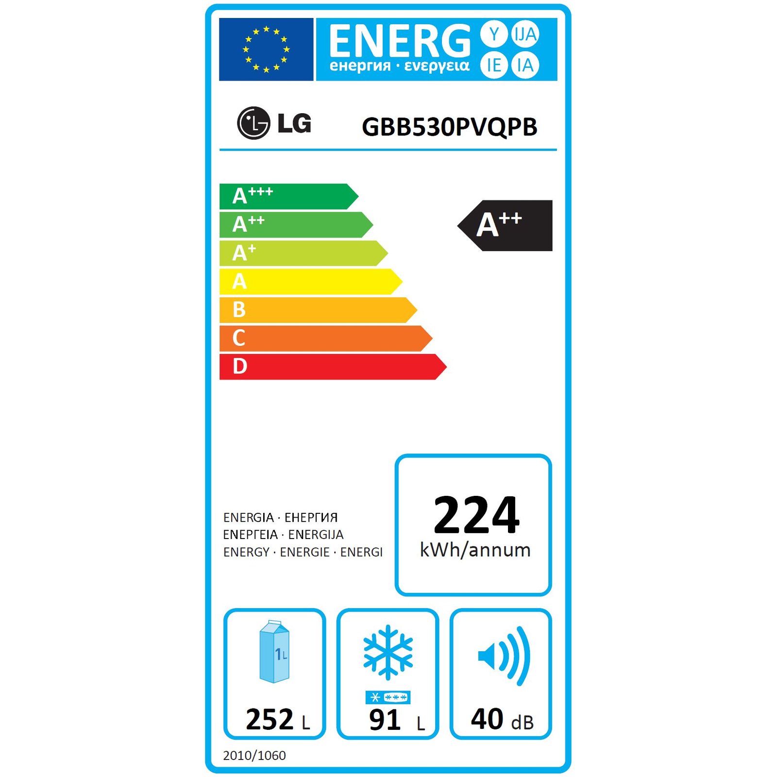 LG GBB530PVQPB SPECIFICATII TEHNICE