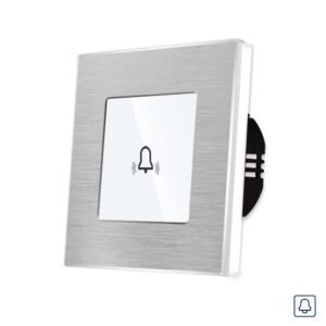 Buton Sonerie cu Touch, cu Revenire, din Sticla si Rama de Aluminiu LUXION