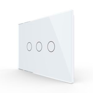 Panou intrerupator triplu cu touch Livolo din sticla, standard Italian – Serie noua