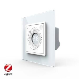 Senzor de Temperatura si Umiditate Livolo cu Rama din Sticla, Protocol Zigbee