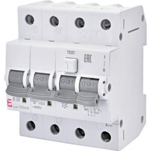 Intrerupator automat RCBO 3P+N 25A/30mA curba B Tip A 6kA KZS-4M Eti 002174906