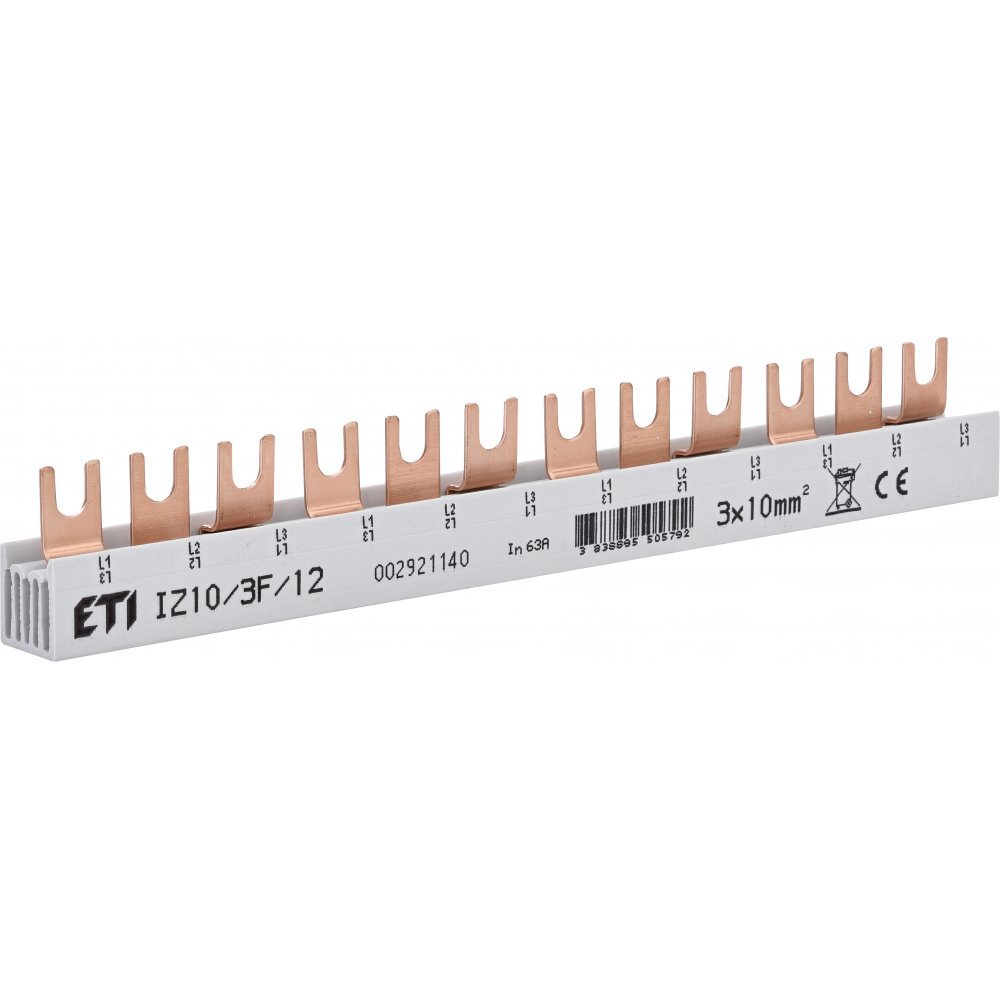 Busbar 3P 12M 10MMP 63A tip furca IZ10/3F/12 Eti 002921140