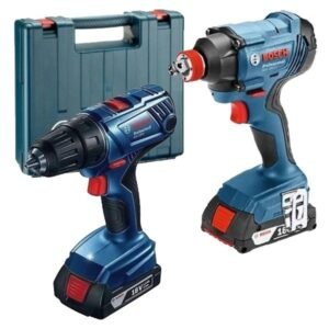 Masina de insurubat cu impact + Masina de gaurit si insurubat, BOSCH 06019G5222, 2 acumulatori, Li-Ion, 18 V, 1.5 Ah, GDX 180-LI + GSR 180
