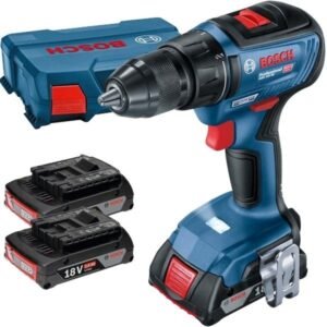 Masina de gaurit si insurubat cu 3 acumulatori, Bosch GSR 18V-50 06019H5005, Li-Ion, 18 V, 2 Ah, 50 Nm, valiza plastic
