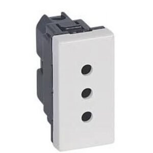 Priza 1 modul standard italian Legrand Mosaic 077510, alb