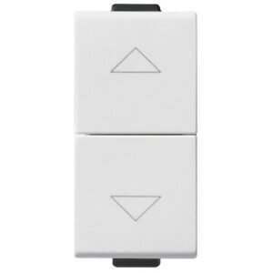 Pulsant dublu 1 modul inter-blocat Vimar Neve Up 09062, 1P NO+NO 10A alb