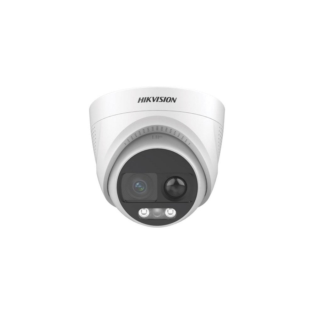 Camera supraveghere Dome ColorVu HikVsion DS-2CE72KF3T-PIRXO-2.8MM, 3K, 2.8 mm, lumina calda 20 m, PIR, sirena, stroboscop, difuzor incorporat