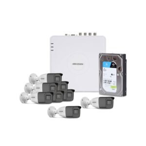 Sistem supraveghere exterior HikVision KIT-HK-8EXT2MP40IR-1HDD, 8 camere, 2 MP, IR 40 m, 2.7 – 13.5 mm, zoom manual + HDD gratis