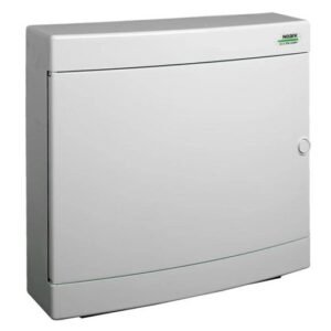 Cofret de distributie din plastic,Noark 101508 PNS 2x18W, montare aparenta, usa alba, IP40, 2 randuri, 2×18 module