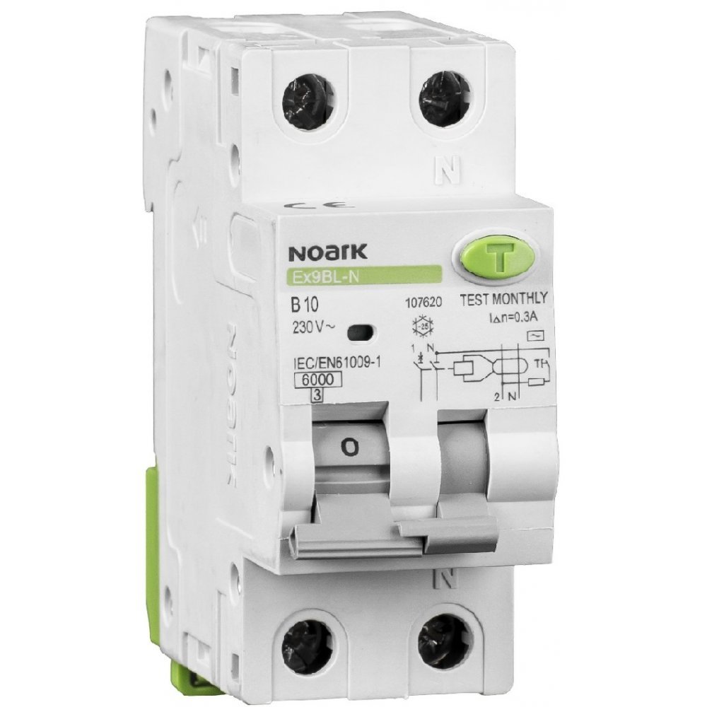 Intrerupator automat RCBO Ex9BL-N 1P+N 40A tip A 30mA curba B Noark 107642
