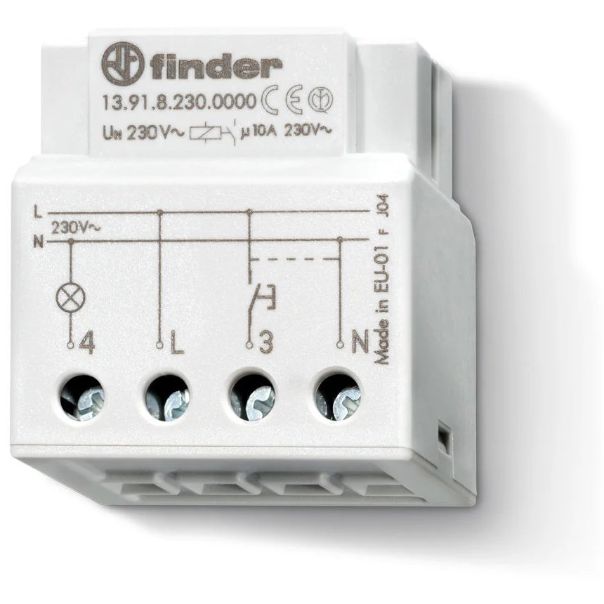 Releu pas cu pas, electronic, montare in doza, 1ND, 10A Finder 13.91.8.230.0000