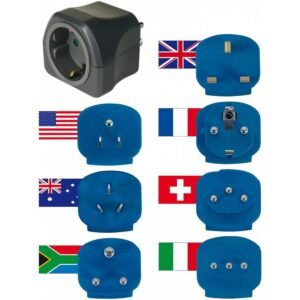 Set Adaptor pentru priza Brennenstuhl 7 in1, universal peste 150 de tari 1508160 / 4007123610235, 10A, 2500W