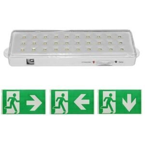 Lampa exit permanenta pentru evacuare de urgenta 30 LED, 180lm, autonomie 7 ore, IP20 Adeleq 19-915/P