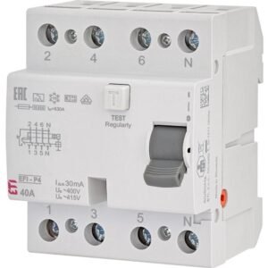 Intrerupator RCCB 3P+N 40A/30mA tip A Eti 002061512, trifazat