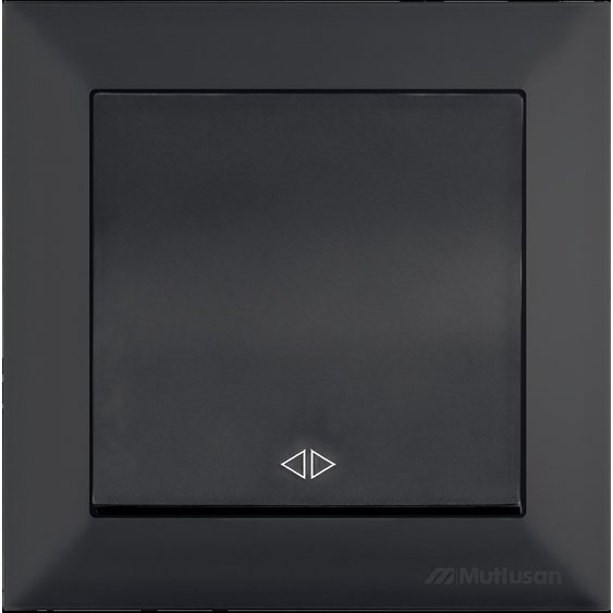 Intrerupator cap-cruce Mutlusan Candela 2125 408 0184, 1P, 10A, 250V, IP20, Negru Catifea