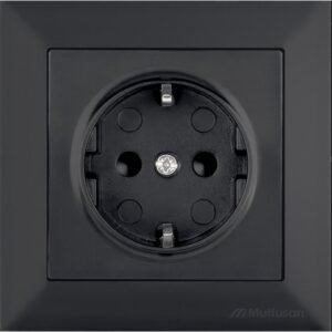 Priza simpla CP Mutlusan Candela 2125 605 0284, Protectie Copii, 1P, 10A, 250V, IP20, Negru Catifea