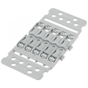 Set 5 bucati suporti pentru 5 cleme prelungire cabluri Wago cu prindere pe sina Wago 221-2505