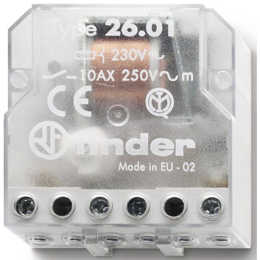 Releu pas cu pas Finder, (teleruptor), 2 secvente, 230VAC, 10A, 1ND Finder 26.01.8.230.0000 / 26.01.8.230.4000