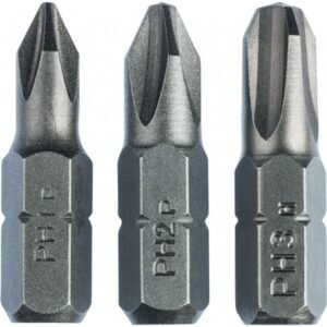 Set 3 biti pentru insurubare, Bosch 2609255964, PH 1 – 2 – 3, 25 mm