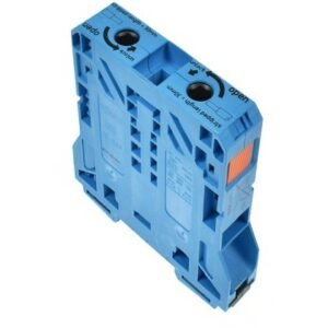 Clema Power Cage pe sina DIN conductor 10…..50 mm Wago 285-154, albastru
