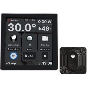 Intrerupator Smart cu touchscreen Shelly Wall Display, Wi-FI, Negru Bluethooth + H&T black 3800235264904