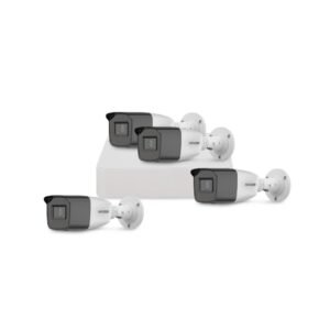 Sistem supraveghere exterior basic HikVision, 4 camere, 2 MP, IR 40 m, 2.7 – 13.5 mm, zoom manual