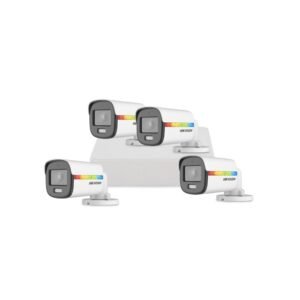 Sistem supraveghere exterior basic HikVision, 4 camere, 2 MP, lumina alba 20 m, 2.8 mm, microfon