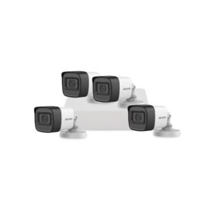 Sistem supraveghere exterior basic HikVision, 4 camere, 2 MP, IR 30 m, 2.8 mm, microfon