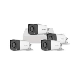 Sistem supraveghere exterior basic HikVision, 4 camere, 2 MP, IR 80 m, 3.6 mm