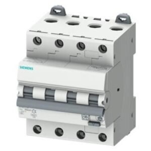 Disjunctor cu protectie diferentiala trifazica Siemens 5SU1346-6FP16, 16A, 30mA, curba B, RCBO, tip A, 6kA