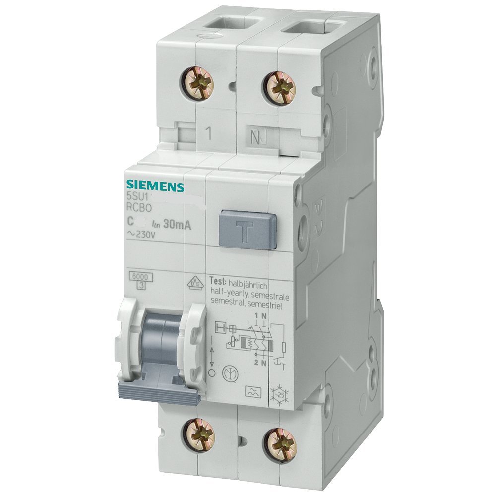 Disjunctor cu protectie diferentiala RCBO 25A/30mA curba C tip AC 6kA Siemens 5SU1356-1KK25