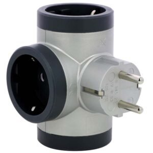 Priza tripla iesiri laterale standard 2P+T 16A cul.aluminiu-gri inchis Legrand 694523