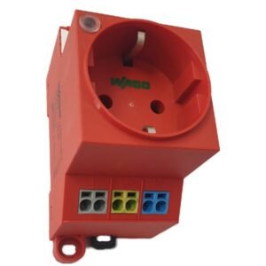 Priza pe sina DIN cu indicator de stare Led cu clema dubla push-in Wago 709-583, rosu