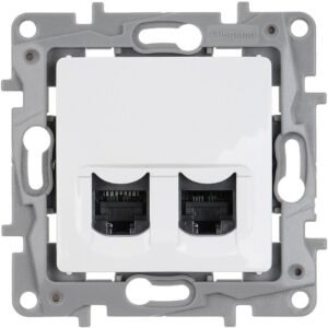 Priza dubla date Utp Cat.6 Rj45 Alb Legrand Niloe 764574