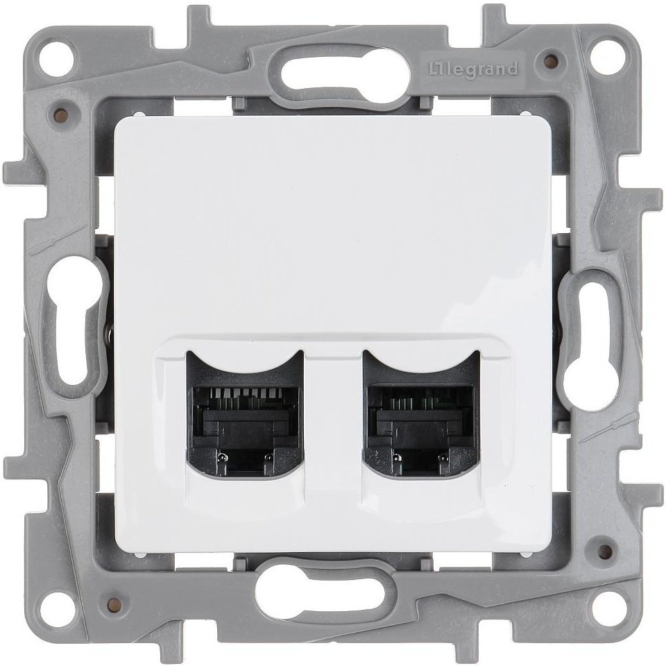 Priza dubla date Utp Cat.6 Rj45 Alb Legrand Niloe 764574