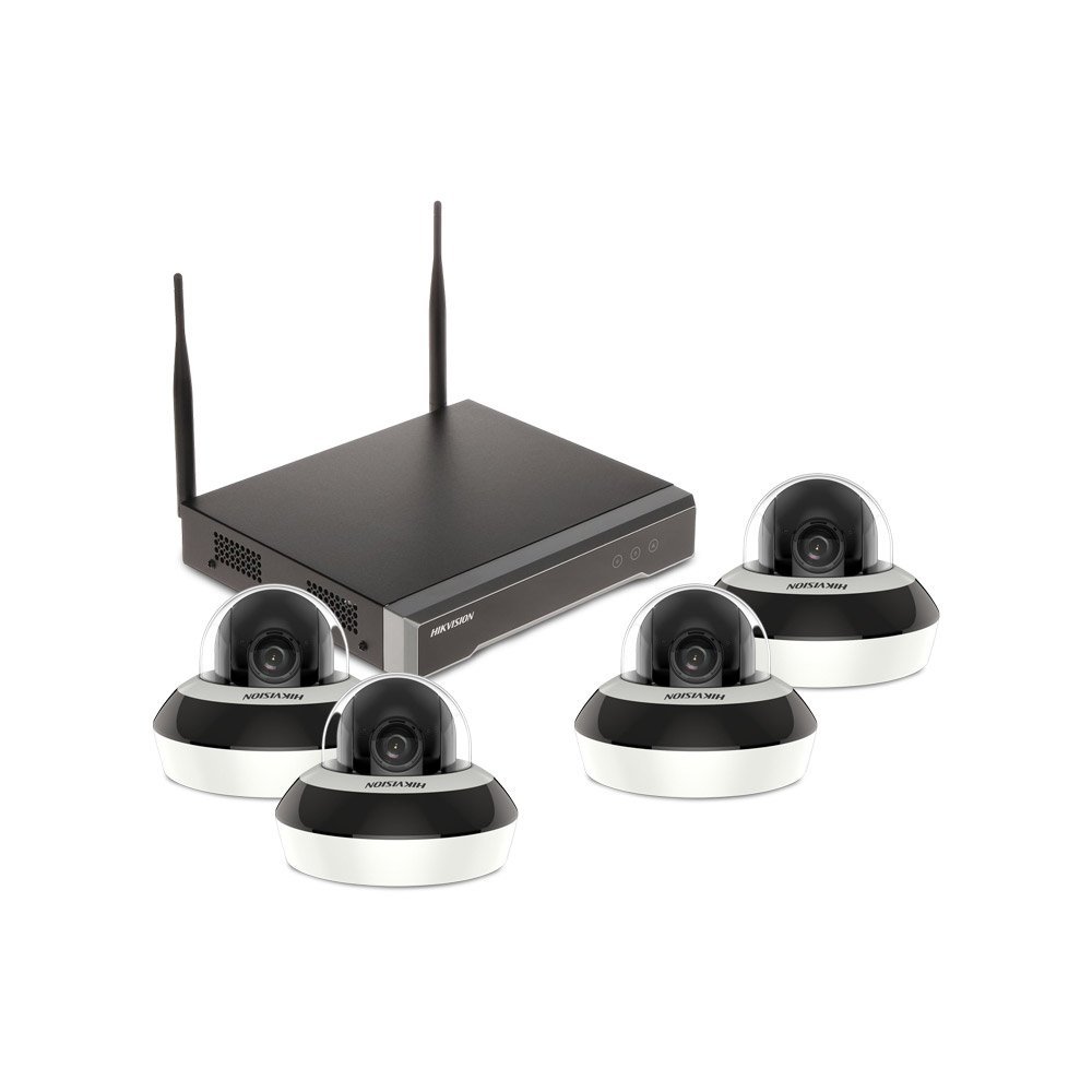 Sistem supraveghere IP interior HikVision KIT-HK-B4EXT2MP20IR-A-P, 4 camere, 2 MP, 2.8 – 12 mm, IR 20 m, PoE, slot card, microfon