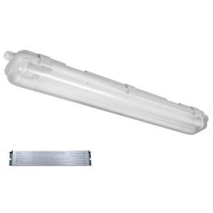 Corp iluminat BELLA cu tuburi led (1200mm) 2X18W 4000K 4300K IP65 + Kit de emergenta Elmark 9BM218LEDE