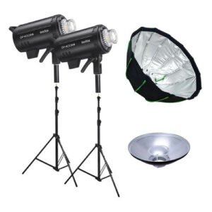 Kit portrete studio: Blit DP400III-V x2 + softbox, beauty dish si stative – Default Title