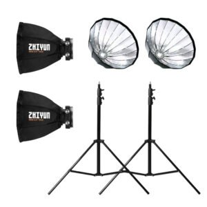 Kit lumina continua: Molus X100 PRO x2 + Softbox parabolic x2 si stative – Default Title