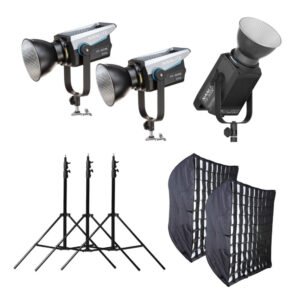 Kit lumini podcast: Nanlite FC-300B/FS-300C + Stative Godox si difuzie – Default Title
