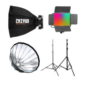Kit lumini Gaming: Molus X100 PRO + difuzie, stative si lumina de fundal – Default Title