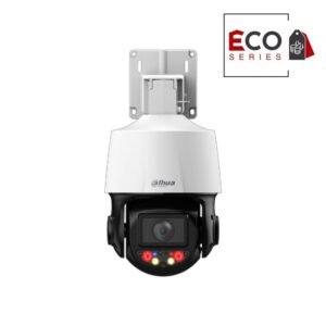 Camera supraveghere IP Speed Dome PTZ cu iluminare duala Dahua Eco Series Active Deterrence TiOC SD3E410DB-GNY-A-PV1, 4 MP, 4 – 40 mm, IR 70 m, lumina alba 30 m, protectie perimetrala, detectie faciala, microfon si difuzor, slot card, PoE, 10x