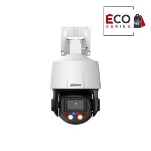 Camera supraveghere rotativa IP Speed Dome PTZ cu iluminare duala Dahua Eco Series WizSense TiOC Active Deterrence SD3E405DB-GNY-A-PV1, 4MP, 2.7 mm – 13.5 mm, IR 50 m/lumina alba 30 m, slot card, auto-tracking, microfon/difuzor, PoE