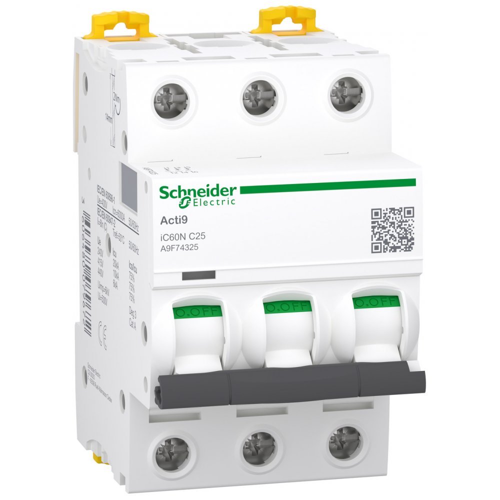 Siguranta automata Acti9 Ic60N 3P, 25A, curba C Schneider A9F74325