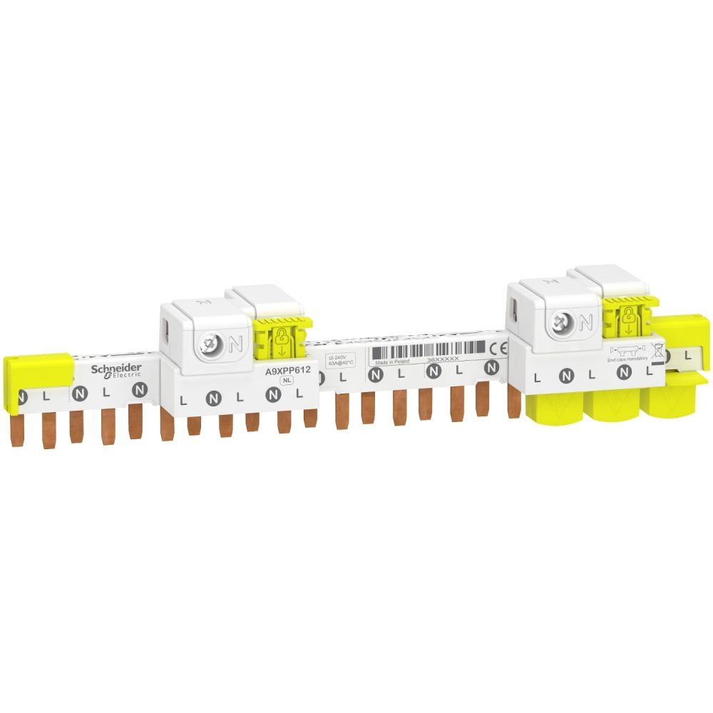 Pieptene cu conectori Acti9 iC40 1P+N 12m 18mm Schneider A9XPP612