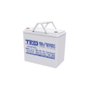 Acumulator TED GEL BA086431, 57 Ah, 12 V, M6