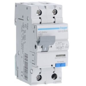 Disjunctor diferential RCBO P+N 40A/30mA, B, 6kA, tip A Hager AD940J