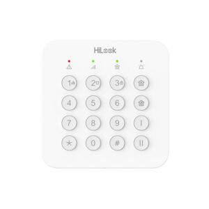 Tastatura pentru sisteme de alarma wireless Hikvision HiLook ALARM-K201B-WE, LED, 868MHz, butoane fizice, alimentare 4 baterii AA