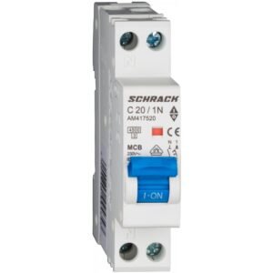Siguranta automata AMPARO 1P+N 20A, curba C, 4,5kA Schrack AM417520