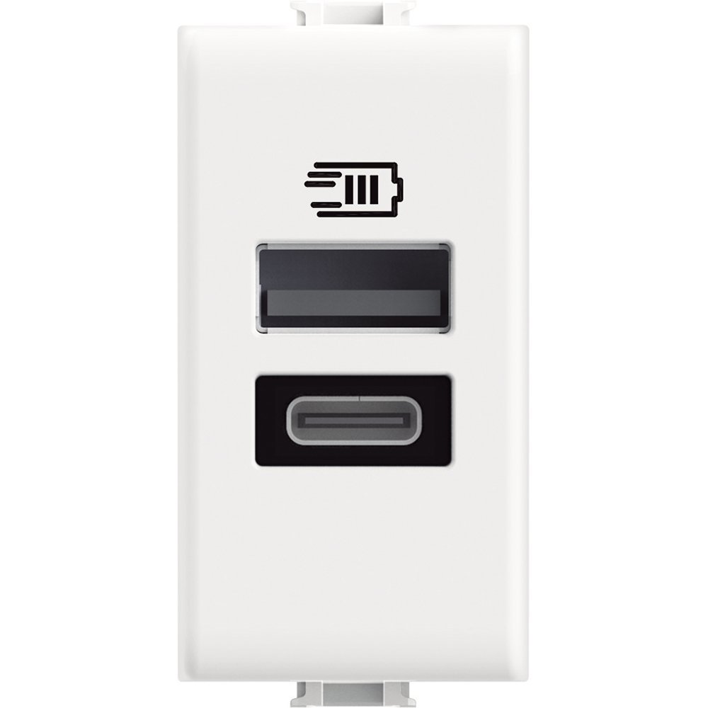 Incarcator Usb tip A+C 15W Bticino Matix AM4191AC, alb